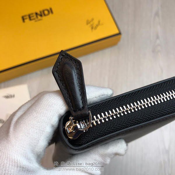 FENDI拉鏈錢包 19年春夏季最新手包 小摔牛皮 芬迪長錢包  fdz2137